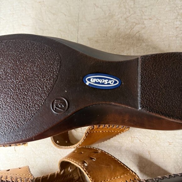 Dr. Scholls Dolly II Leather Sandals Wide Width Tan Womens Size 7.5 - Picture 9 of 16